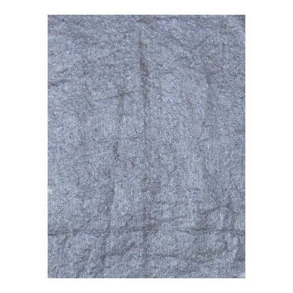 DKNY Fringed Navy Blue Throw Blanket 50.75" X 62" Wool Blend Donna Karan NY - Picture 3 of 6